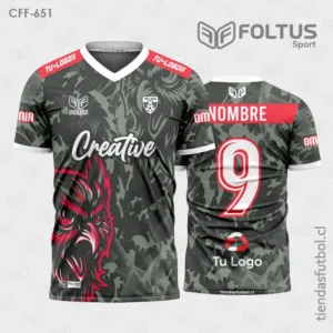 Camisetas de Fútbol con Diseño Plomo y Rojo Personalizadas en Chile 2026