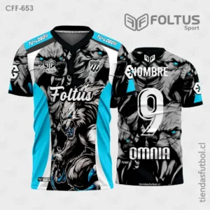 Camisetas de Fútbol Masculinas Negro con Celeste Personalizadas en Chile 2026