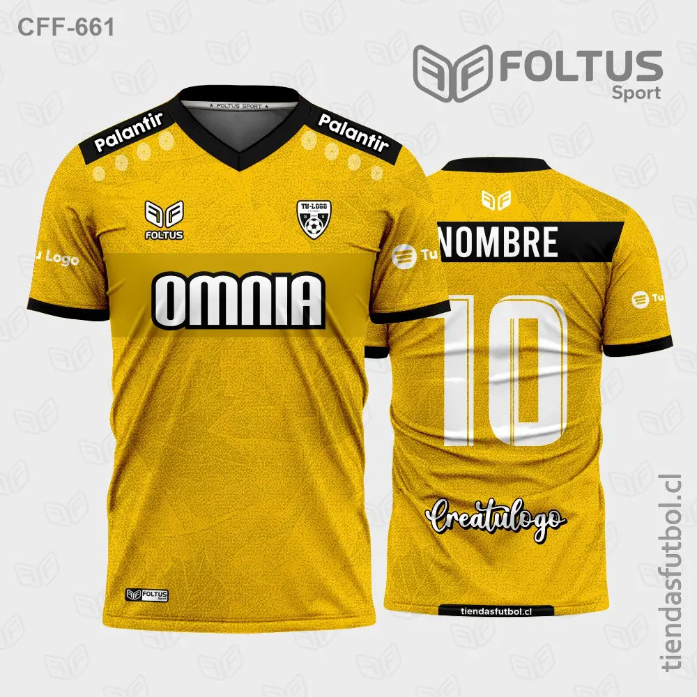 Camisetas de Fútbol para Varón Dorado con Negro Personalizadas en Chile 2026