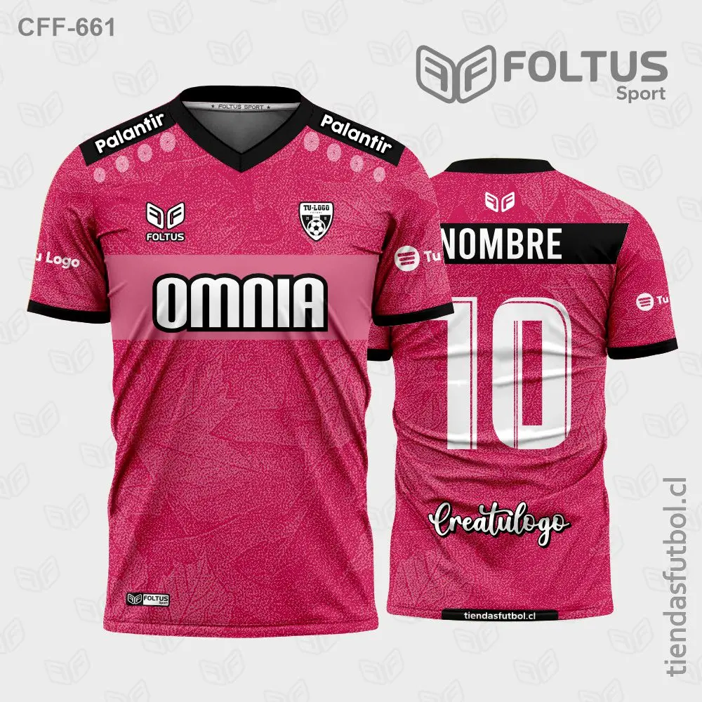 Camiseta de fútbol personalizadas CFF-661 rosado con negro, estilo moderno exclusivo