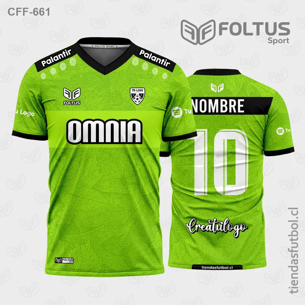 Camiseta de fútbol personalizadas CFF-661 verde con negro, diseño deportivo personalizado
