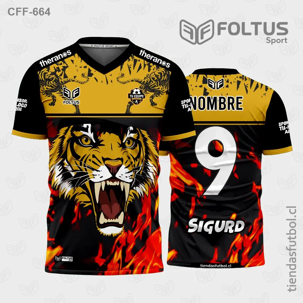 Camisetas de Fútbol para Varón Negro y Amarillo Personalizadas en Chile 2026