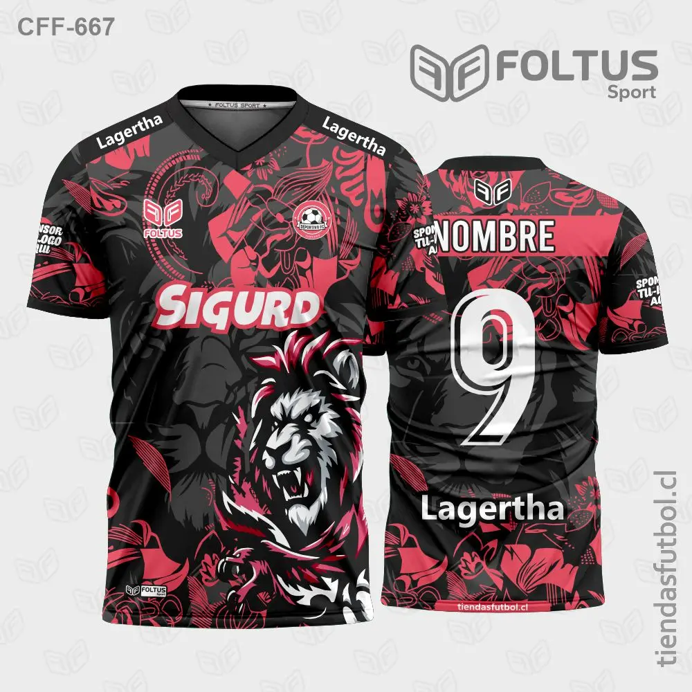 Camisetas de Fútbol Personalizadas Rojo con Negro Personalizadas en Chile 2026