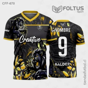 Camisetas de Fútbol Sublimadas Negro y Dorado Personalizadas en Chile 2026