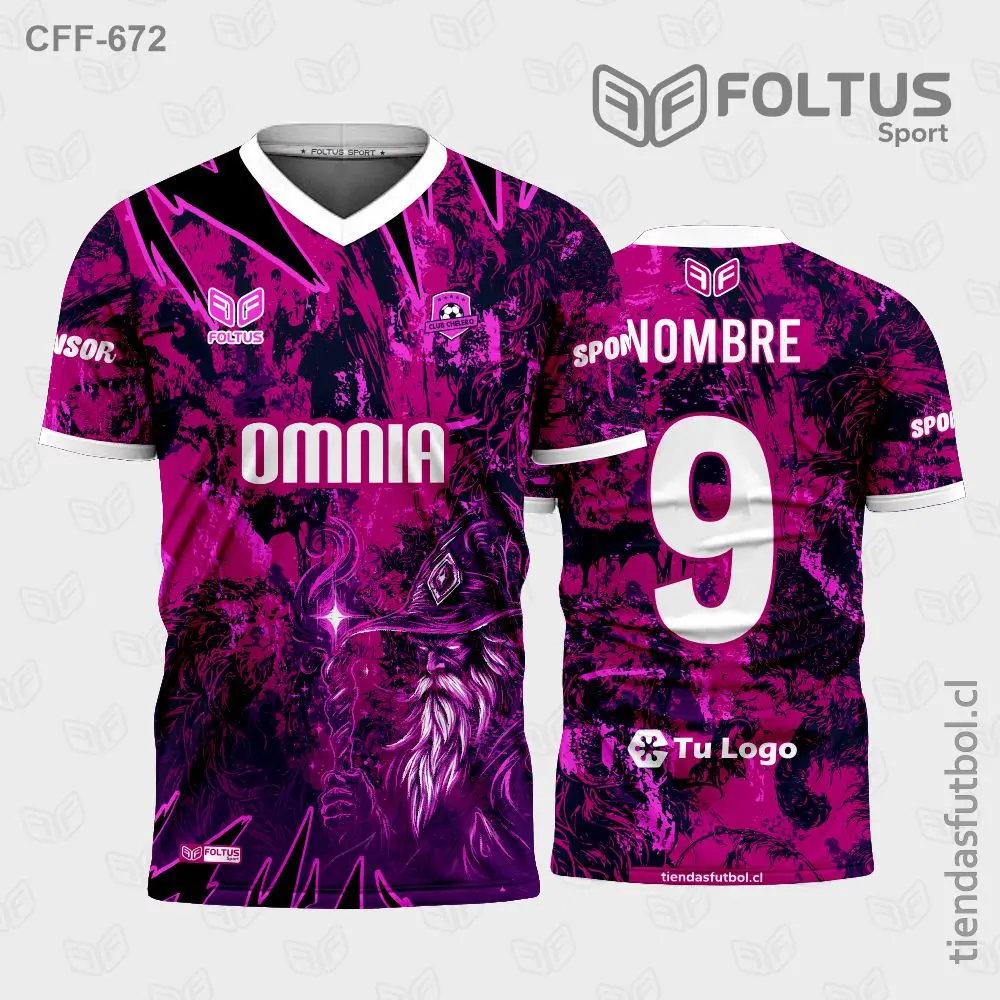 Camiseta de fútbol personalizadas CFF-672 fucsia, estilo de alto impacto personalizado