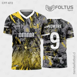 Camisetas de Fútbol Sublimadas Plomo con Dorado Personalizadas en Chile 2026