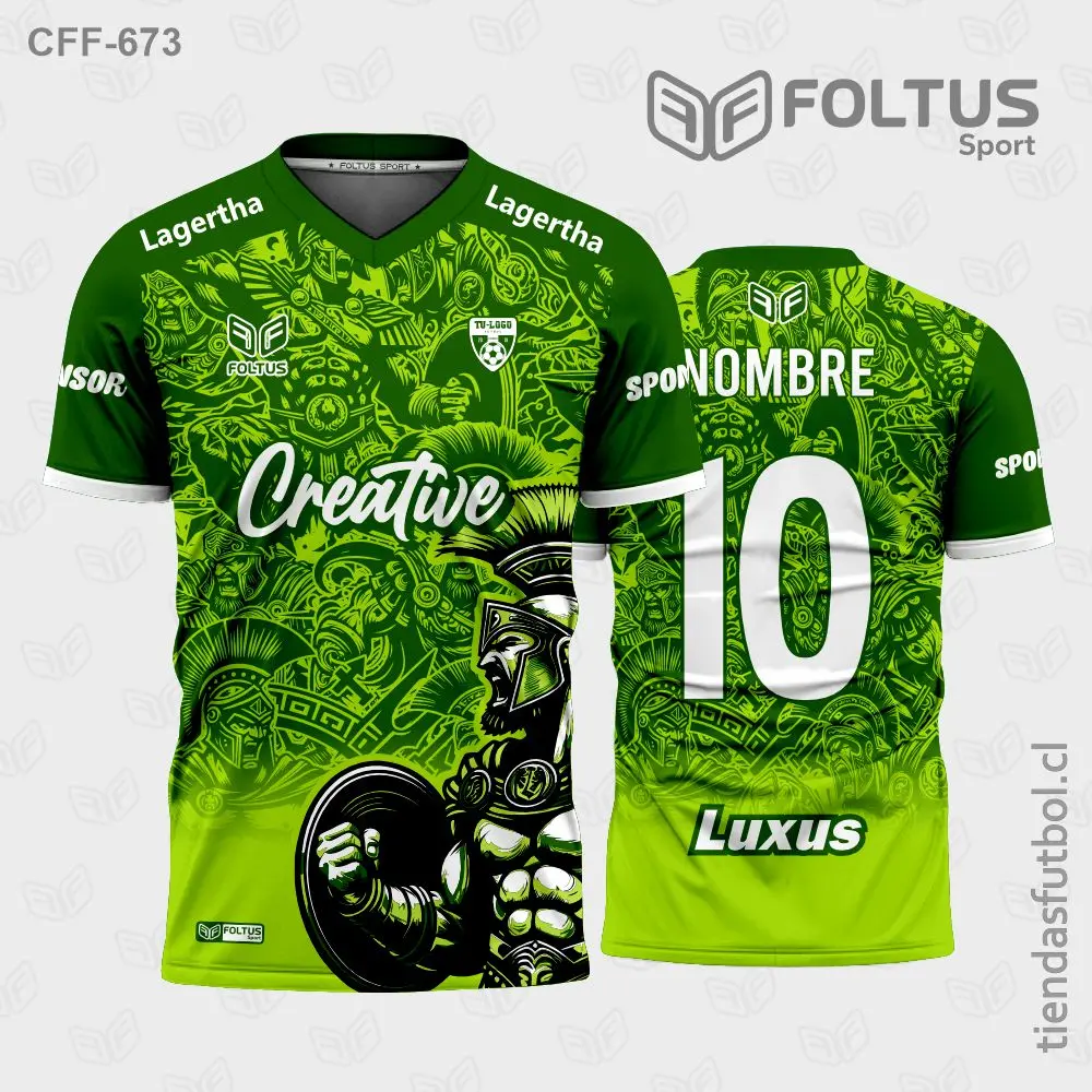 Camiseta de fútbol personalizadas CFF-673 verde, patrón dinámico de equipo